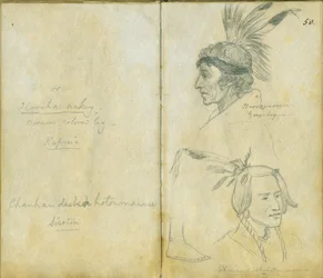 Porträts von Grey Leg und einem unbekannten Sisseton-Mann, 1851